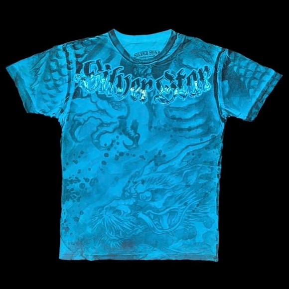 Y2K Silver Star Lyoto Machido The Dragon Affliction Side Brand AOP Tee - Picture 3 of 5